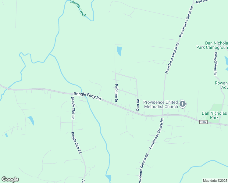 map of restaurants, bars, coffee shops, grocery stores, and more near 140 Palomino Drive in Salisbury