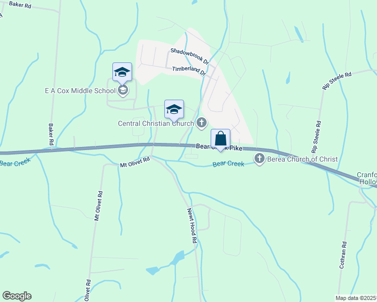map of restaurants, bars, coffee shops, grocery stores, and more near 700 Bear Creek Pike in Columbia