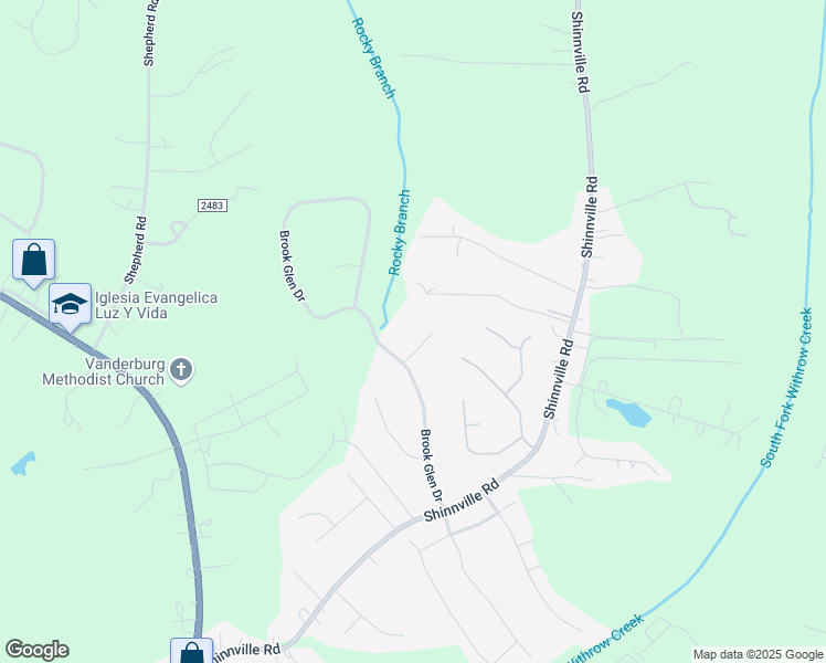 map of restaurants, bars, coffee shops, grocery stores, and more near 119 Jennifer Way in Mooresville