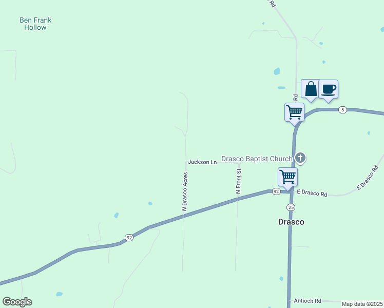 map of restaurants, bars, coffee shops, grocery stores, and more near 140 North Drasco Acres in Drasco
