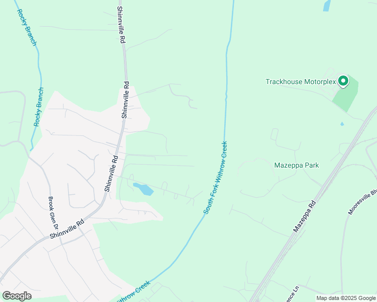 map of restaurants, bars, coffee shops, grocery stores, and more near 398 Shinnville Road in Mooresville
