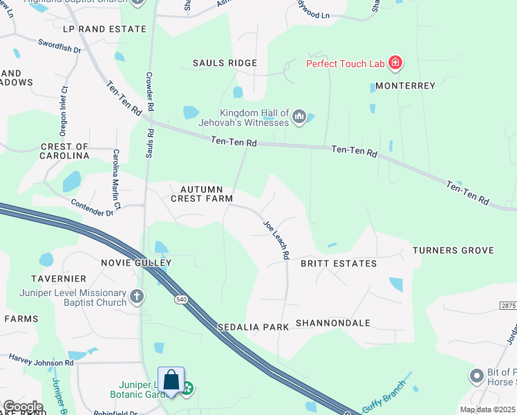 map of restaurants, bars, coffee shops, grocery stores, and more near 9921 Joe Leach Road in Raleigh