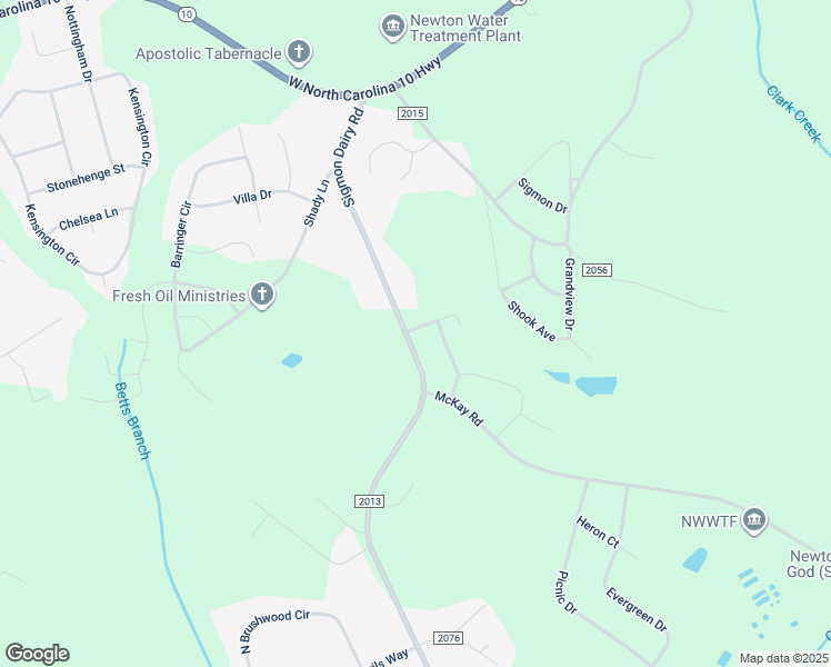 map of restaurants, bars, coffee shops, grocery stores, and more near 1900 Sigmon Dairy Road in Newton