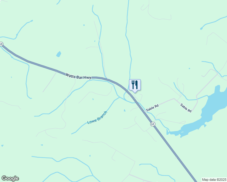 map of restaurants, bars, coffee shops, grocery stores, and more near 109 Access Road in Spring City