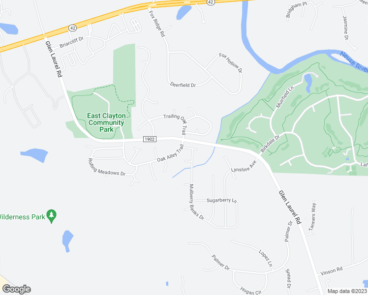 map of restaurants, bars, coffee shops, grocery stores, and more near 85 Sugarbush Court in Clayton