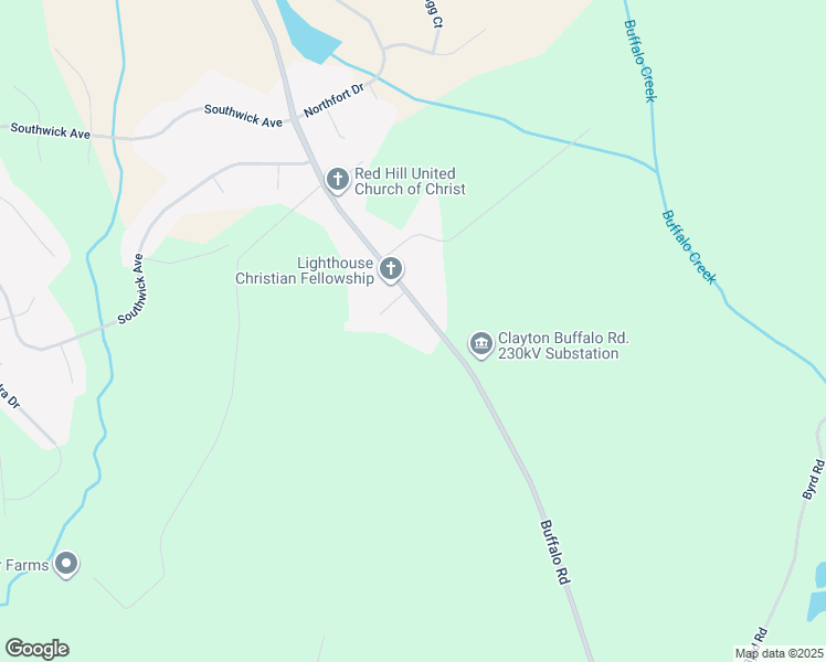map of restaurants, bars, coffee shops, grocery stores, and more near 10139 Buffalo Road in Clayton