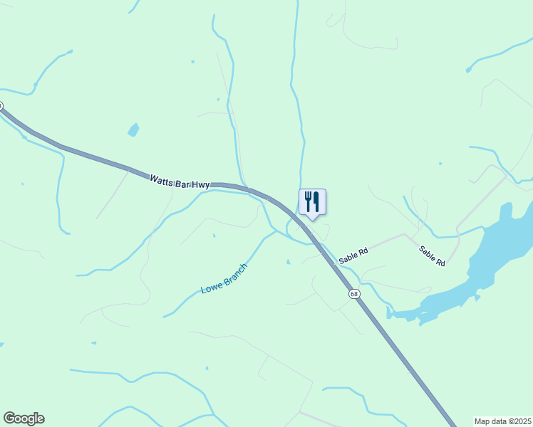 map of restaurants, bars, coffee shops, grocery stores, and more near 109 Access Road in Spring City