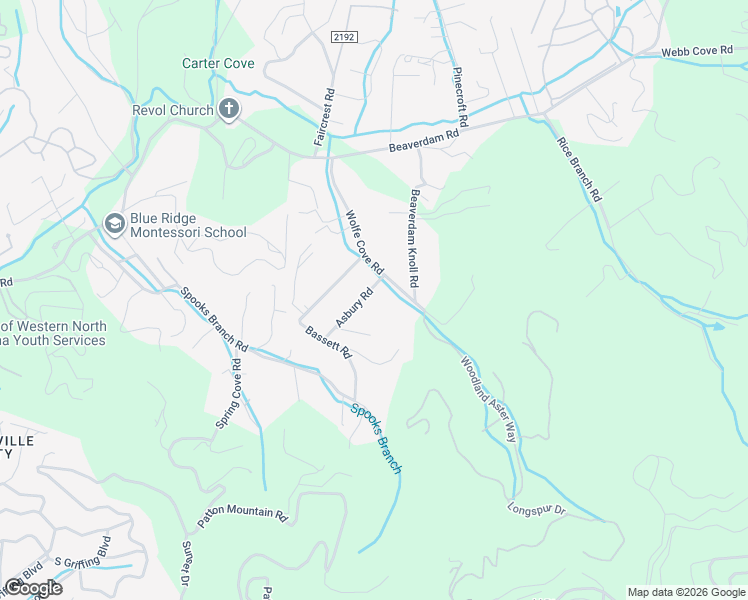 map of restaurants, bars, coffee shops, grocery stores, and more near 8 Asbury Road in Asheville