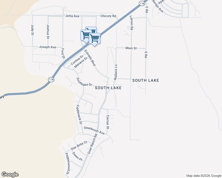 map of restaurants, bars, coffee shops, grocery stores, and more near 4416 Goat Ranch Road in Lake Isabella