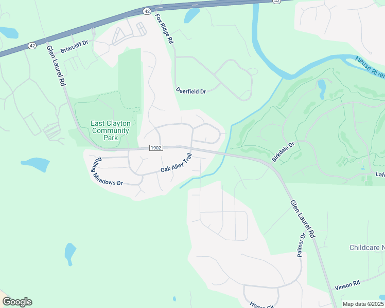 map of restaurants, bars, coffee shops, grocery stores, and more near 17 Sugarbush Court in Clayton