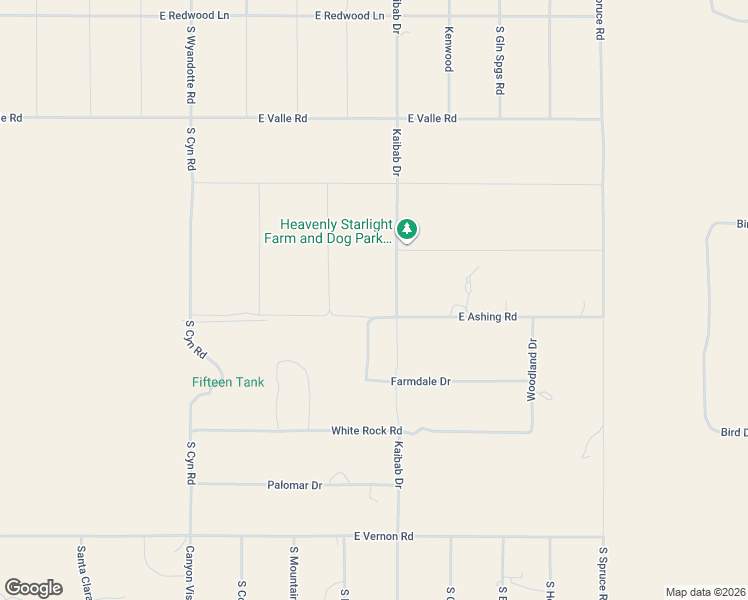 map of restaurants, bars, coffee shops, grocery stores, and more near Ashing Road in Williams