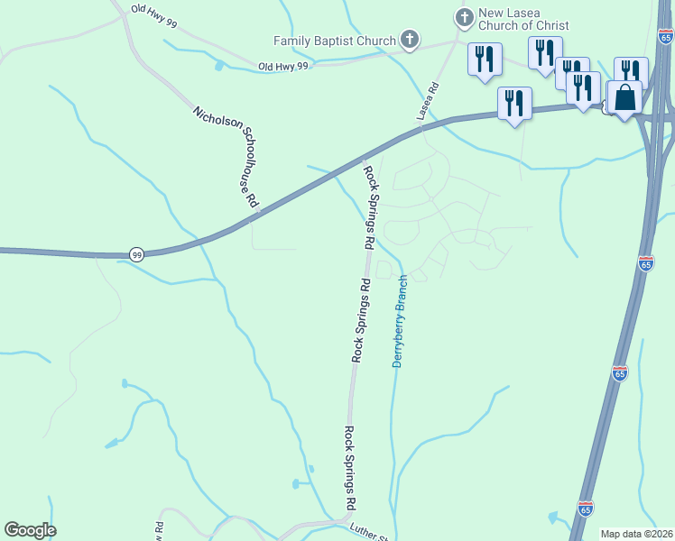 map of restaurants, bars, coffee shops, grocery stores, and more near 1468 Rock Springs Road in Columbia