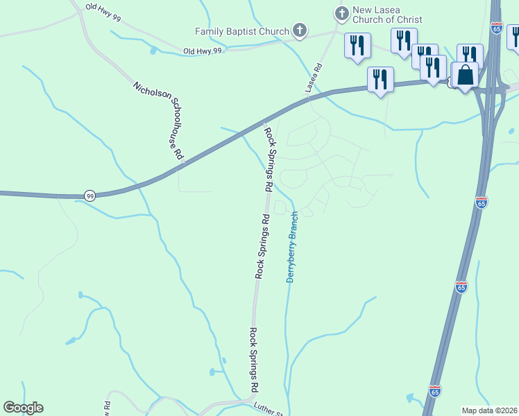 map of restaurants, bars, coffee shops, grocery stores, and more near 1468 Rock Springs Road in Columbia