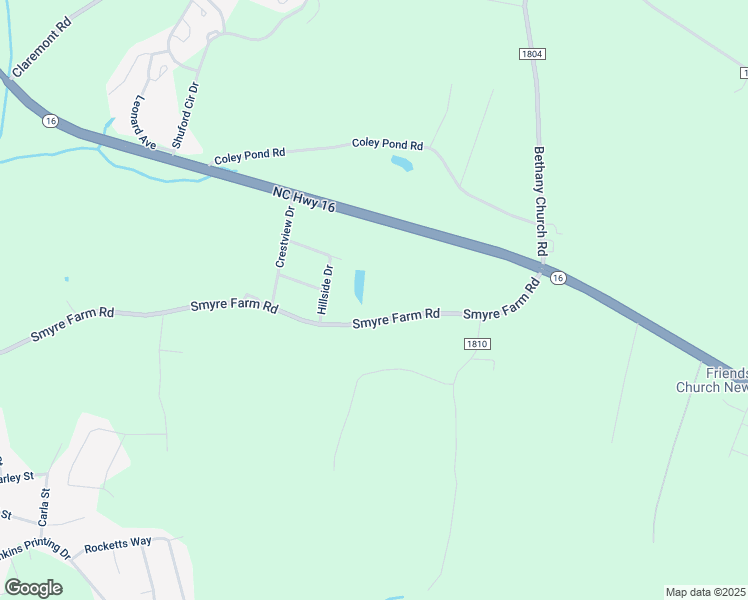 map of restaurants, bars, coffee shops, grocery stores, and more near 2390 Smyre Farm Rd in Newton