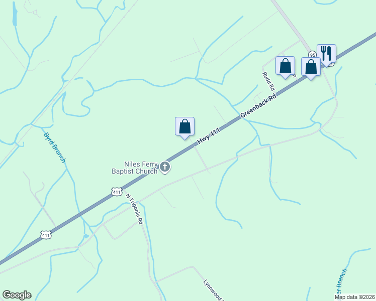 map of restaurants, bars, coffee shops, grocery stores, and more near 6819 Greenback Road in Greenback