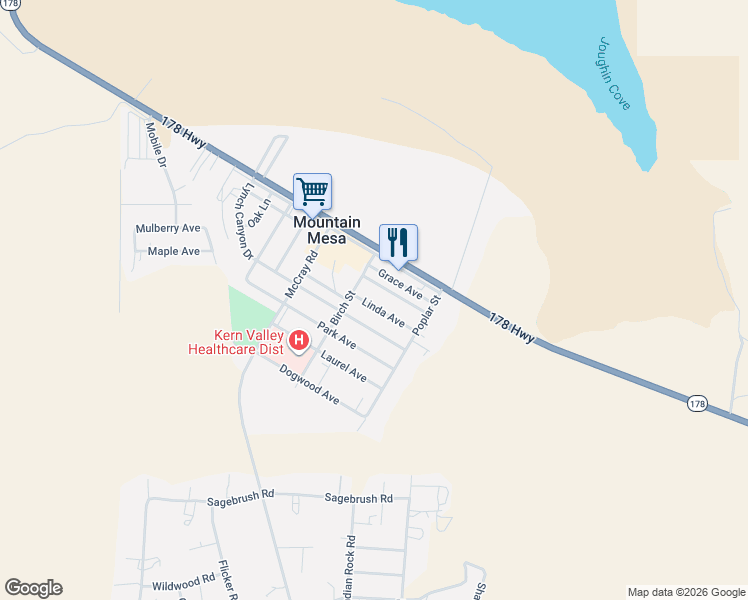 map of restaurants, bars, coffee shops, grocery stores, and more near 6513 Linda Avenue in Lake Isabella
