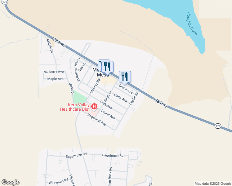 map of restaurants, bars, coffee shops, grocery stores, and more near 6509 Linda Avenue in Lake Isabella