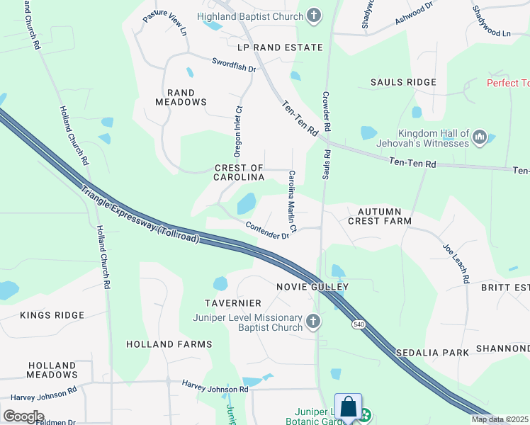 map of restaurants, bars, coffee shops, grocery stores, and more near 8708 New River Circle in Raleigh