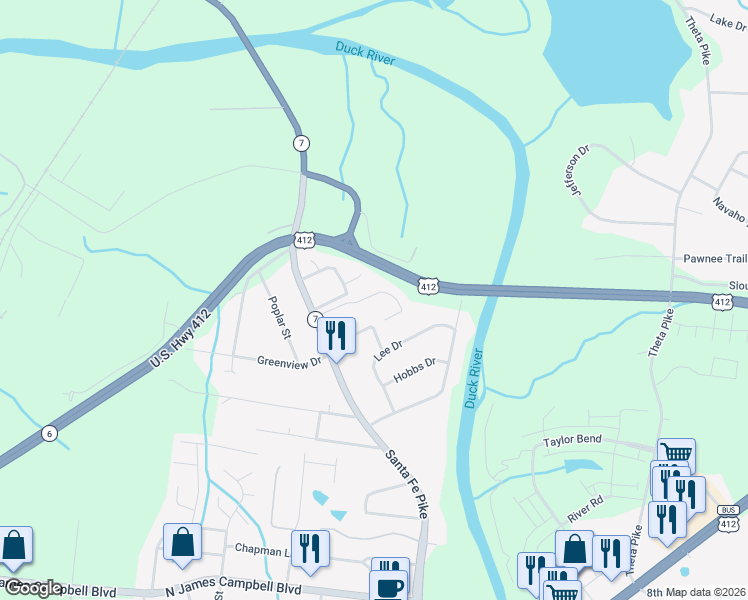 map of restaurants, bars, coffee shops, grocery stores, and more near 728 Autumn Ridge Lane in Columbia