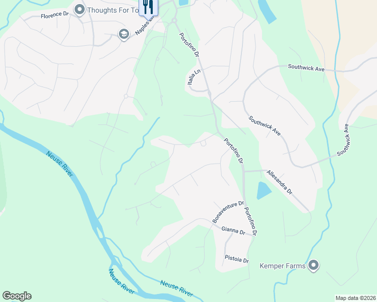 map of restaurants, bars, coffee shops, grocery stores, and more near 153 Diamante Drive in Clayton