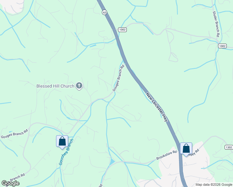 map of restaurants, bars, coffee shops, grocery stores, and more near 52 Gouges Branch Road in Leicester
