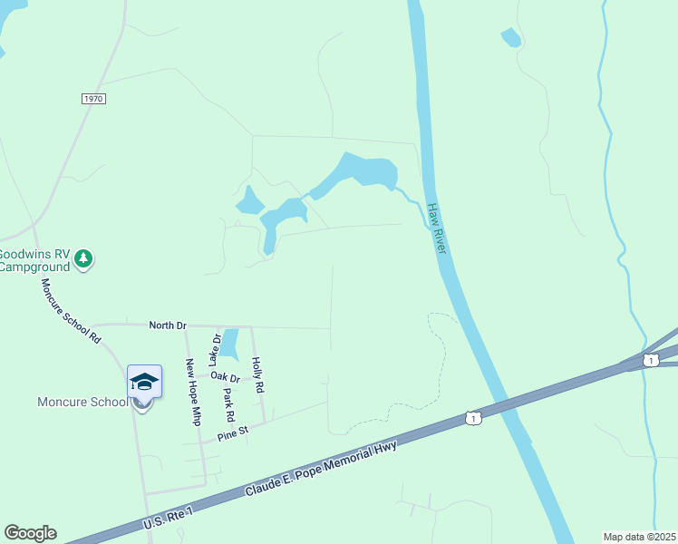 map of restaurants, bars, coffee shops, grocery stores, and more near 761 North Drive in Moncure