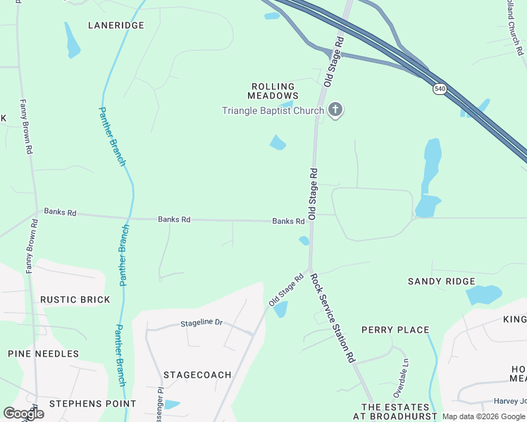 map of restaurants, bars, coffee shops, grocery stores, and more near 2600 Banks Road in Raleigh