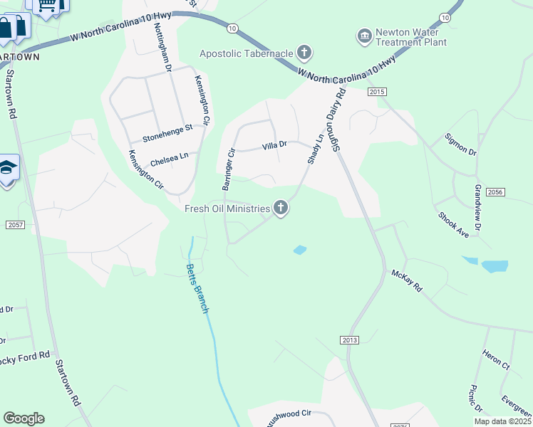 map of restaurants, bars, coffee shops, grocery stores, and more near 1843 Shady Lane in Newton