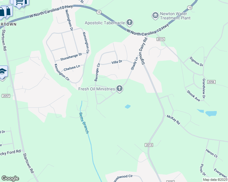 map of restaurants, bars, coffee shops, grocery stores, and more near 1843 Shady Lane in Newton