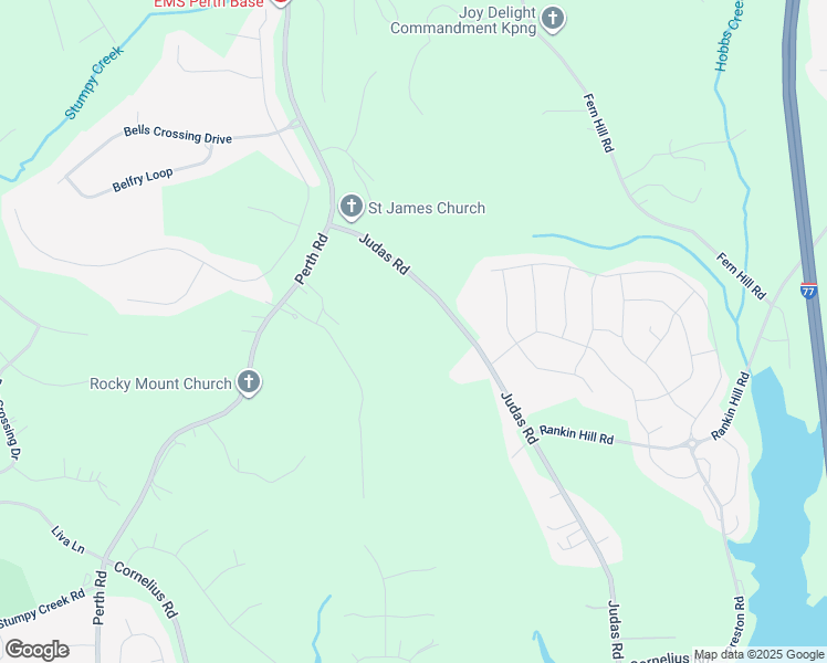 map of restaurants, bars, coffee shops, grocery stores, and more near Judas Road in Mooresville