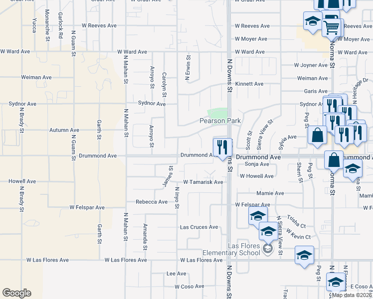 map of restaurants, bars, coffee shops, grocery stores, and more near 901 Cimarron Court in Ridgecrest