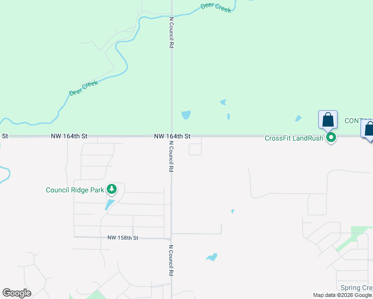 map of restaurants, bars, coffee shops, grocery stores, and more near 15908 North Council Road in Edmond