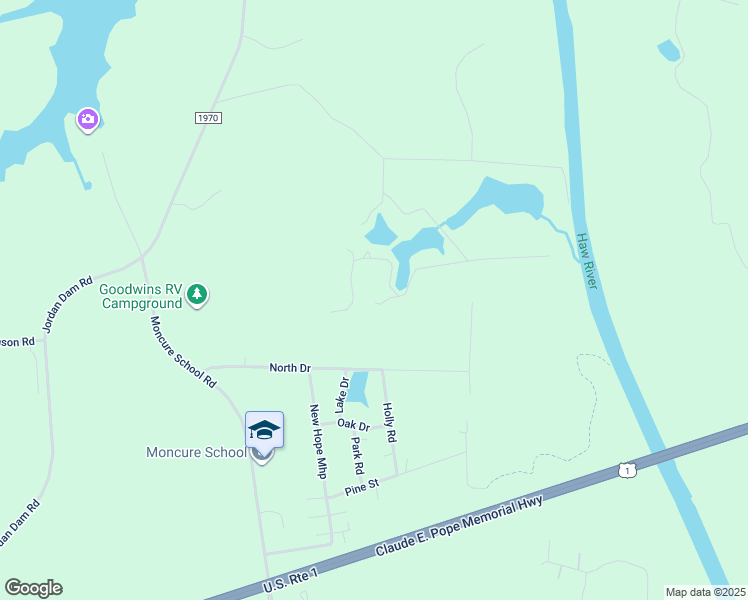 map of restaurants, bars, coffee shops, grocery stores, and more near 761 North Drive in Moncure
