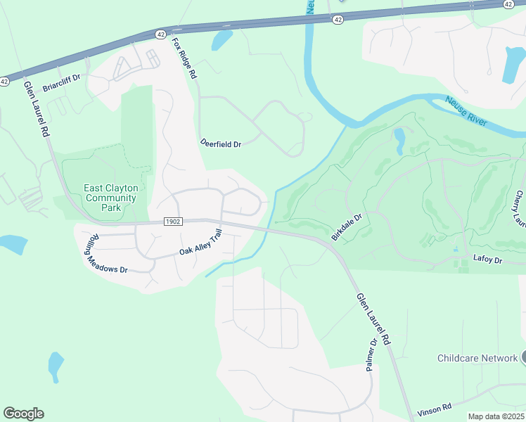 map of restaurants, bars, coffee shops, grocery stores, and more near 152 Cherry Bark Loop in Clayton