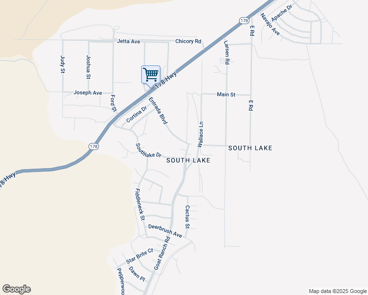 map of restaurants, bars, coffee shops, grocery stores, and more near 8676 Entrada Boulevard in Lake Isabella