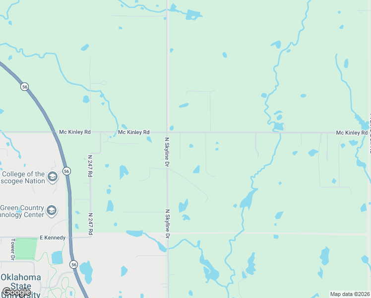map of restaurants, bars, coffee shops, grocery stores, and more near 15030 North 251 Road in Okmulgee