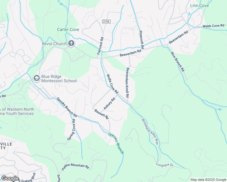 map of restaurants, bars, coffee shops, grocery stores, and more near 55 Wolfe Cove Road in Asheville