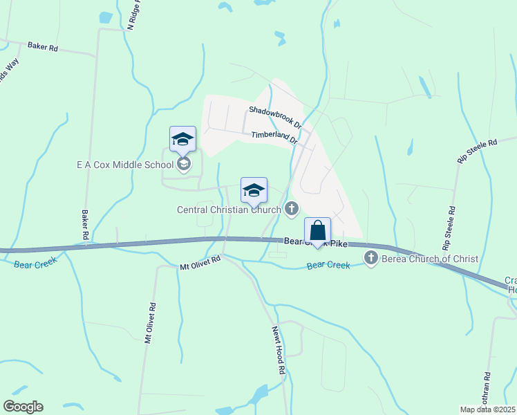 map of restaurants, bars, coffee shops, grocery stores, and more near 653 Bear Creek Pike in Columbia
