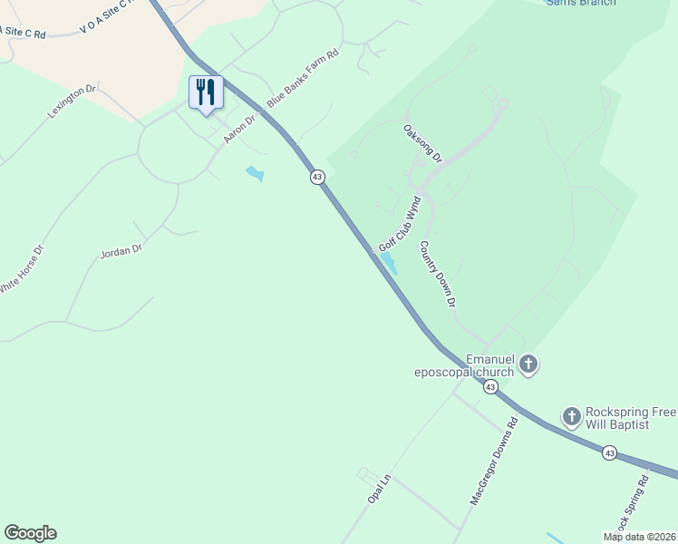 map of restaurants, bars, coffee shops, grocery stores, and more near 3800 North Carolina 43 in Greenville