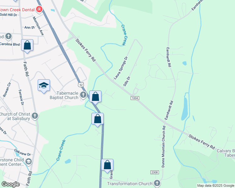 map of restaurants, bars, coffee shops, grocery stores, and more near 510 Lewis Street in Granite Quarry