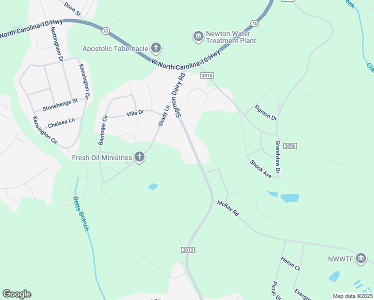 map of restaurants, bars, coffee shops, grocery stores, and more near 1811 Sigmon Dairy Road in Newton