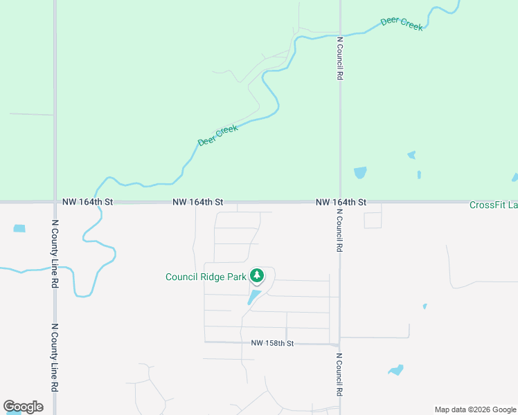 map of restaurants, bars, coffee shops, grocery stores, and more near 8000-8498 Northwest 164th Street in Edmond