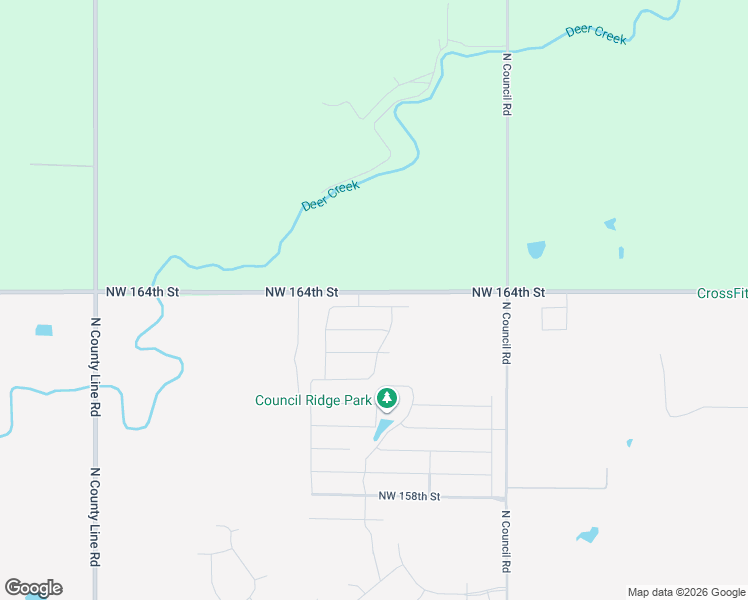 map of restaurants, bars, coffee shops, grocery stores, and more near 8000-8498 Northwest 164th Street in Edmond