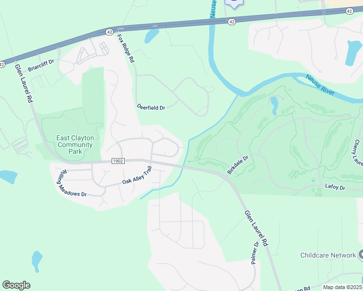 map of restaurants, bars, coffee shops, grocery stores, and more near 188 Cherry Bark Loop in Clayton