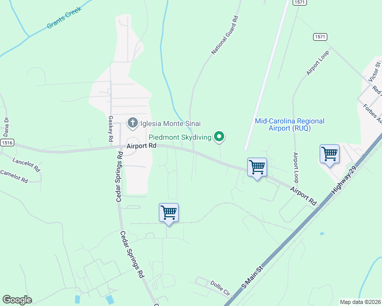 map of restaurants, bars, coffee shops, grocery stores, and more near 675 Airport Road in Salisbury