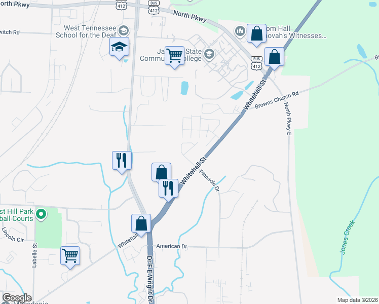 map of restaurants, bars, coffee shops, grocery stores, and more near 6 Coach Circle in Jackson