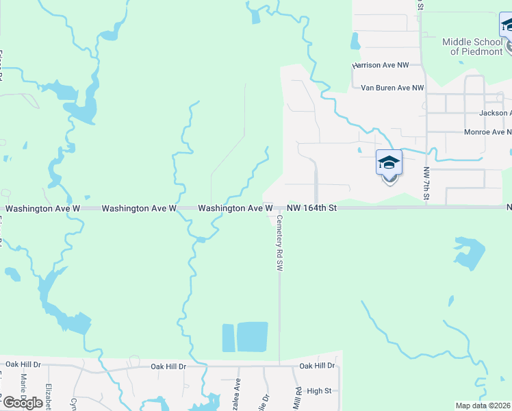 map of restaurants, bars, coffee shops, grocery stores, and more near 1645 Washington Avenue West in Piedmont