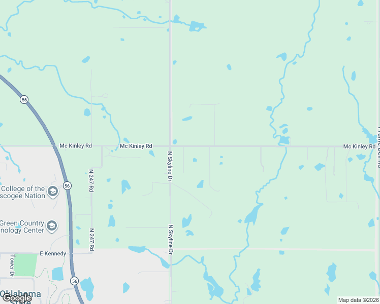 map of restaurants, bars, coffee shops, grocery stores, and more near 15030 North 251 Road in Okmulgee
