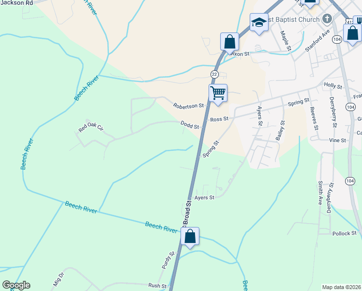 map of restaurants, bars, coffee shops, grocery stores, and more near Powers Drive in Lexington