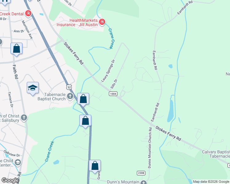 map of restaurants, bars, coffee shops, grocery stores, and more near 2704 Stokes Ferry Road in Salisbury